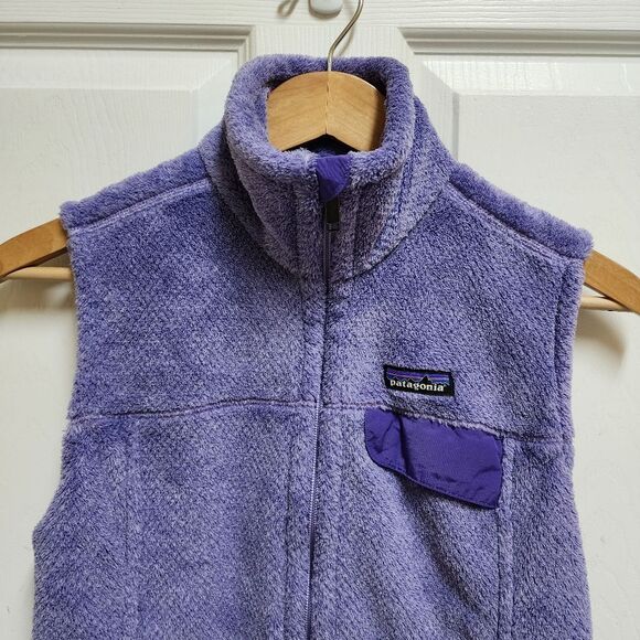 Patagonia Fleece Vest Women S Purple Zip Pockets Polartec Thermal Outdoor Hiking - Picture 4 of 13